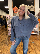 Load image into Gallery viewer, oversized waffle button up shacket