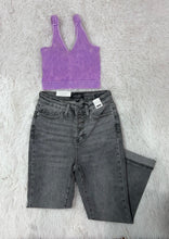 Load image into Gallery viewer, Washed ribbed cropped padded bra/tank