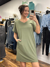 Load image into Gallery viewer, Brushed rolled short sleeve dress