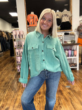 Load image into Gallery viewer, oversized waffle button up shacket