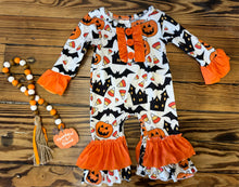 Load image into Gallery viewer, Halloween girls ruffle onesie