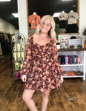 Load image into Gallery viewer, Floral sweetheart neckline mini dress