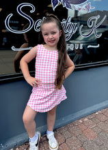Load image into Gallery viewer, Girls pink gingham skirt set
