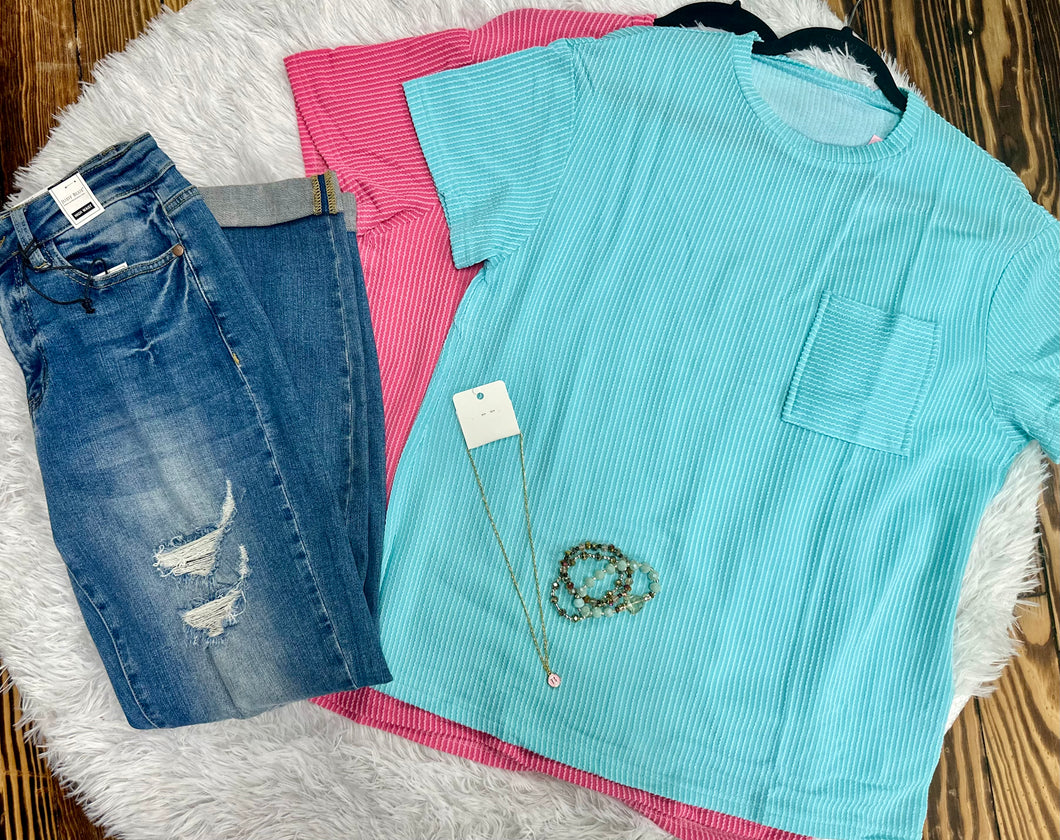 Rib knit tee