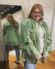Load image into Gallery viewer, sage corduroy pocket shacket
