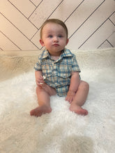 Load image into Gallery viewer, Plaid infant onesie
