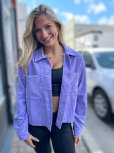 Load image into Gallery viewer, Lavender corduroy shacket
