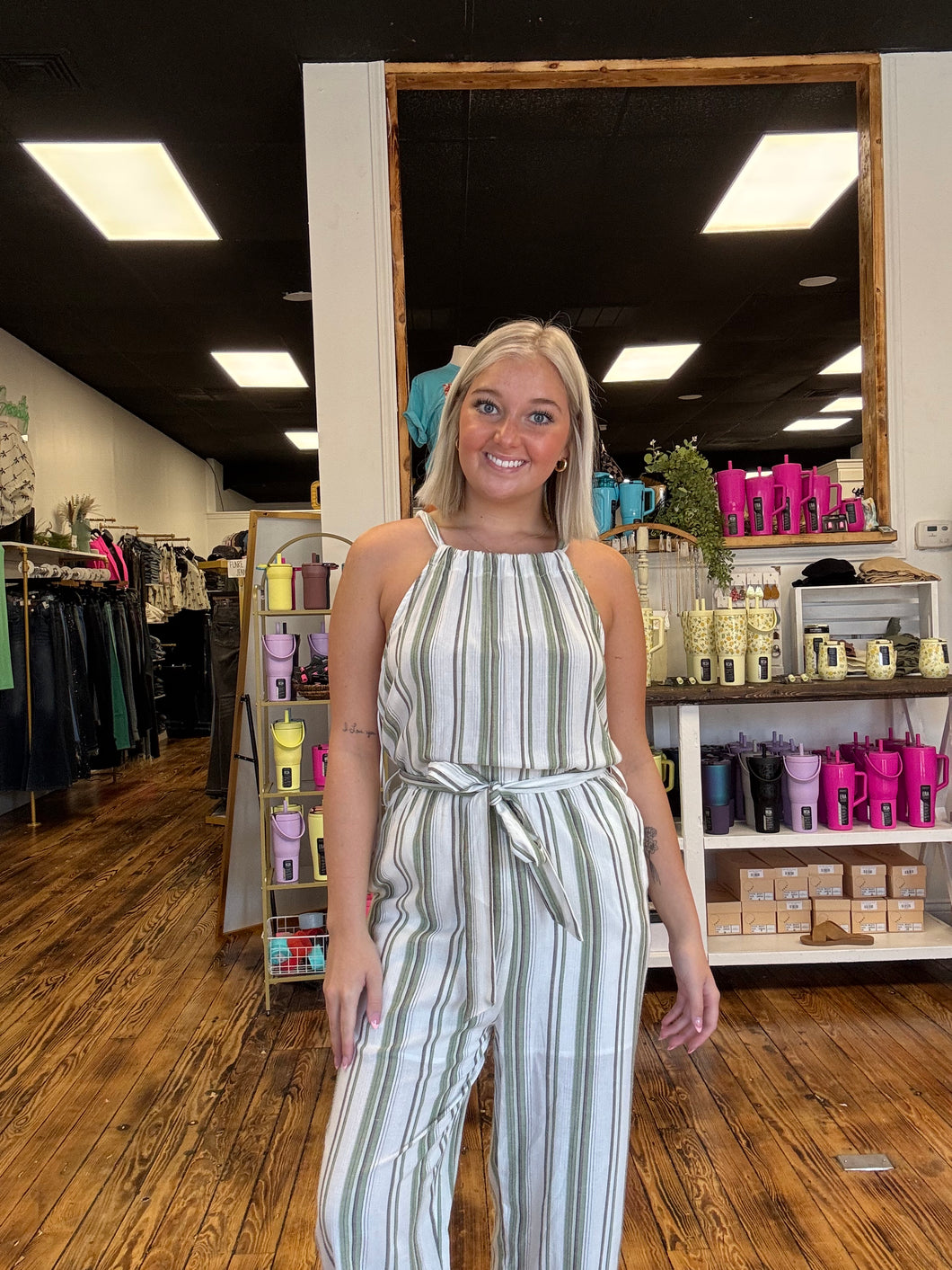 striped jumpsuit