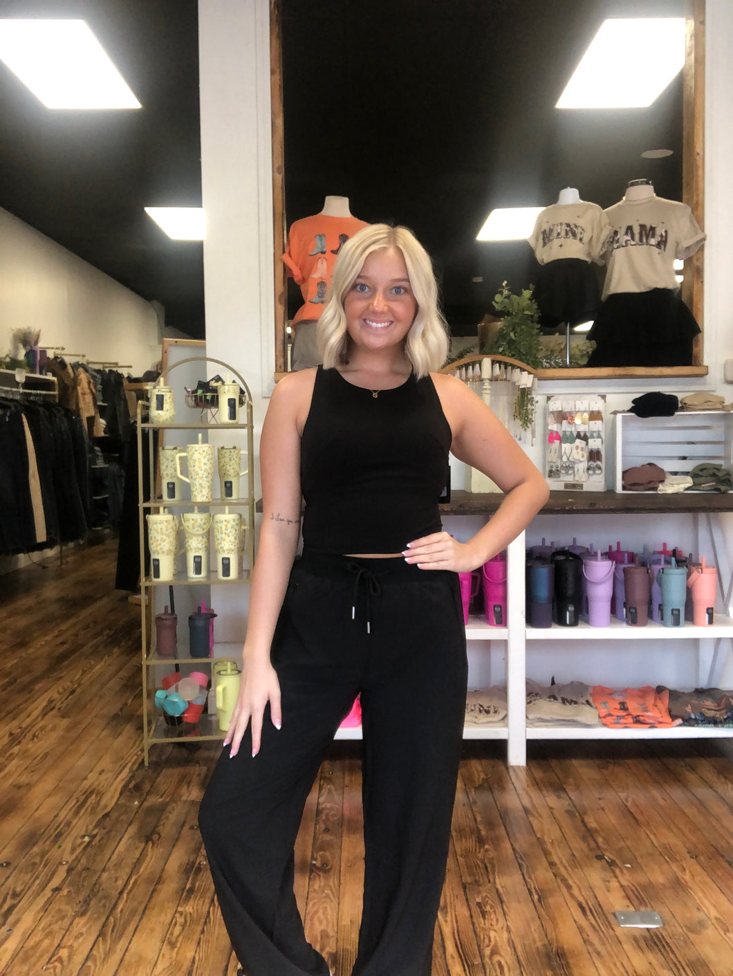 Neo knit crop flare pants