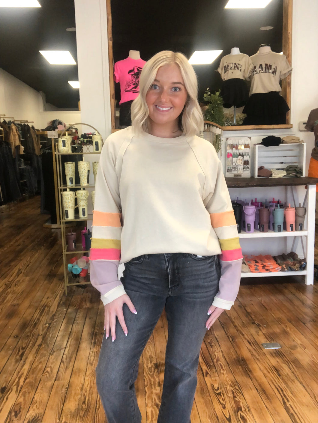 French Terry colorblock sleeve