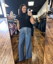 Load image into Gallery viewer, denim stripe wide leg pants
