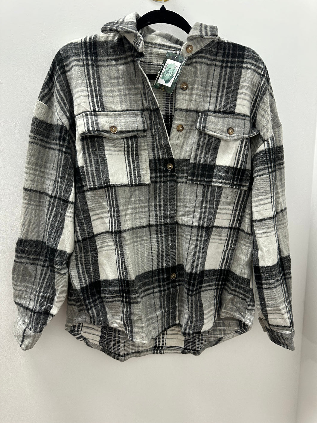 Grey plaid shacket