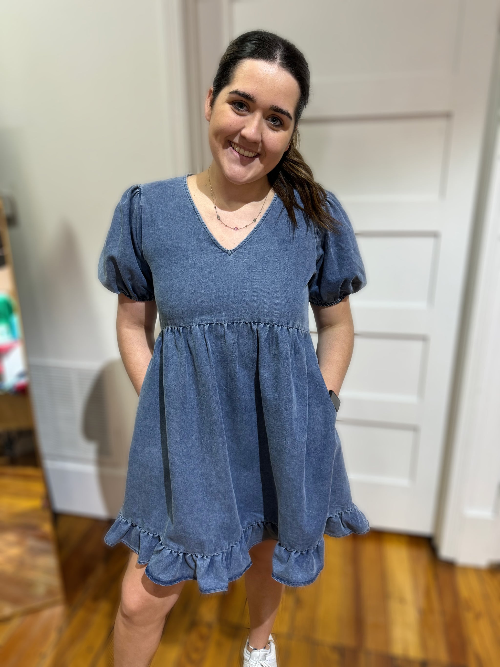 denim baby doll dress – Serenity K Boutique