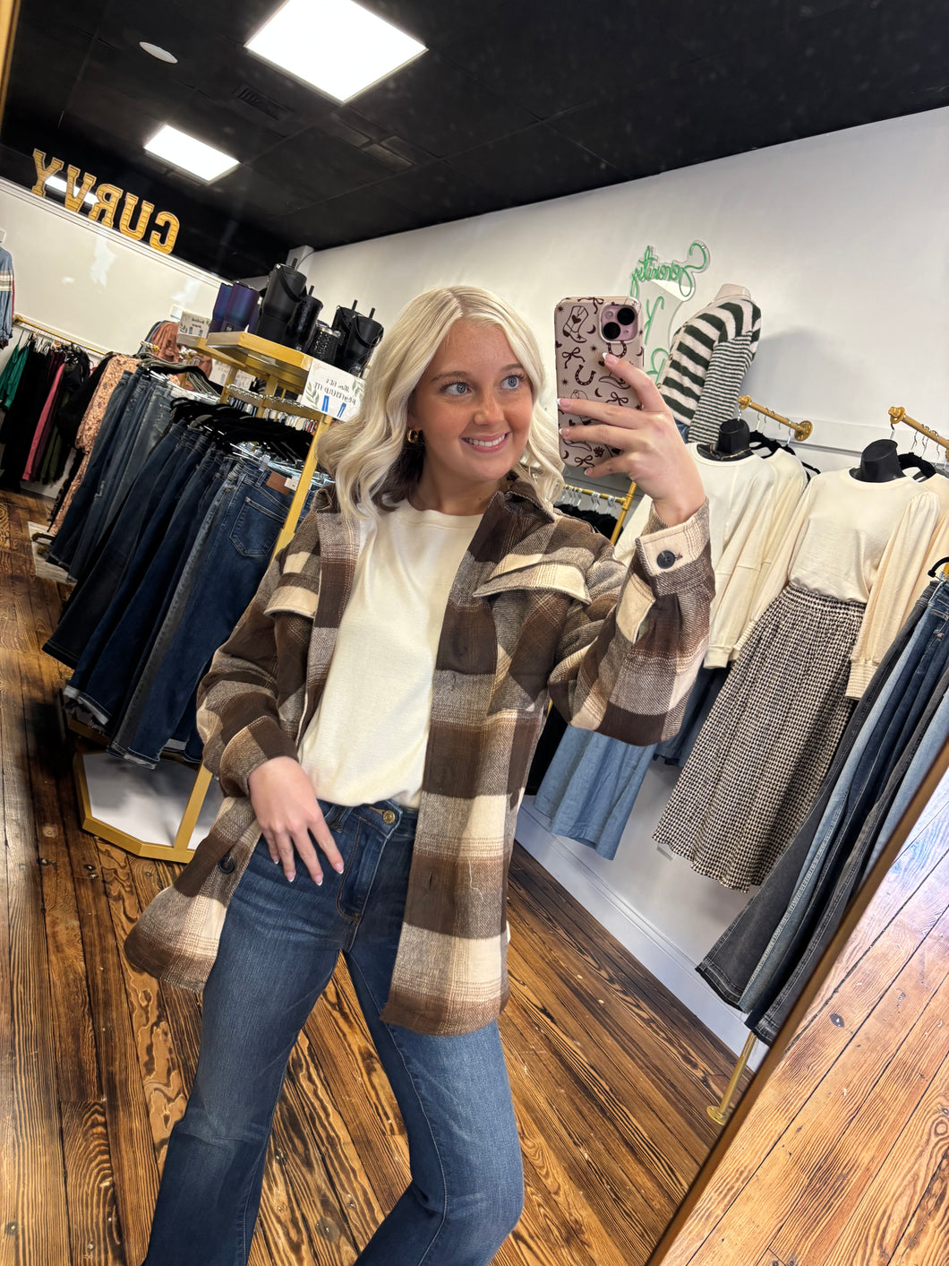 Furr lined flannel jacket