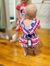 Load image into Gallery viewer, girls stars ruffle romper
