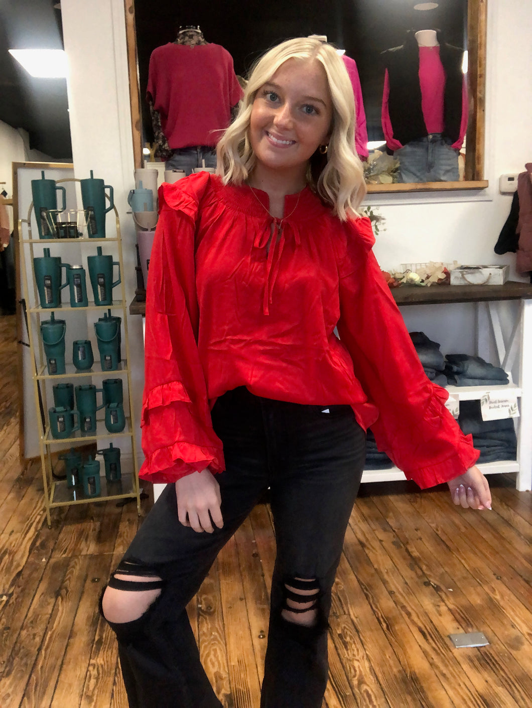Red blouse