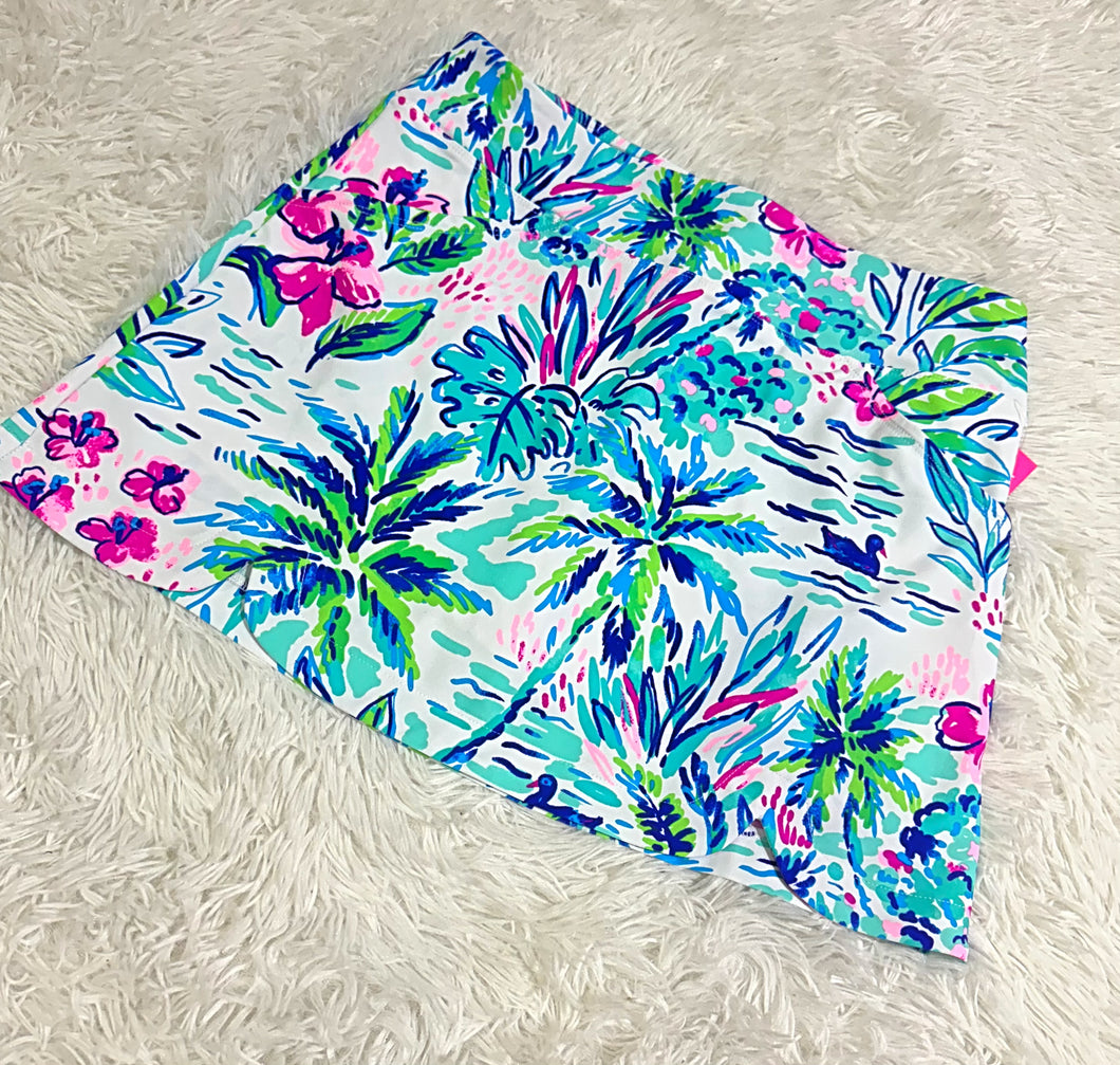 Palm floral skort