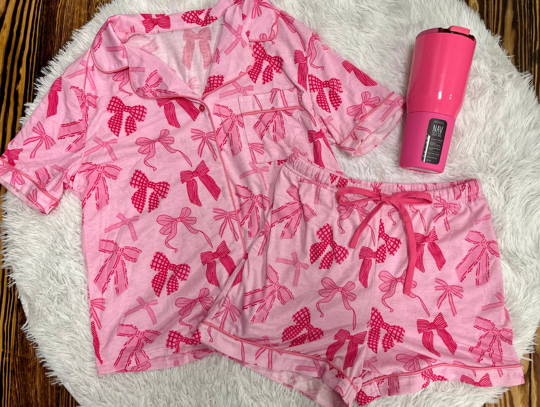 pink bow pajamas