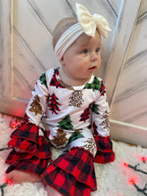 Load image into Gallery viewer, plaid tree baby romper
