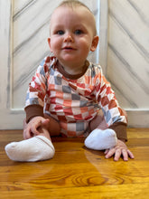 Load image into Gallery viewer, infant long sleeve checkered onesie
