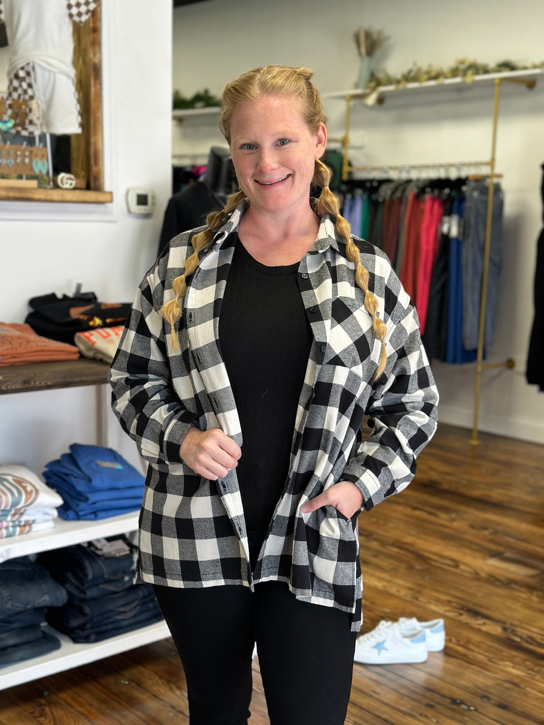 Buffalo plaid oversized shirt