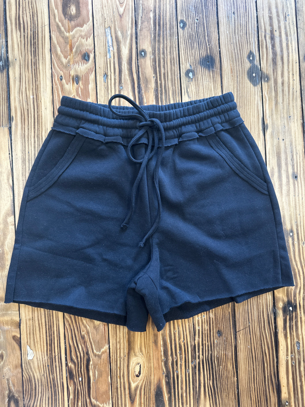 black sweat shorts
