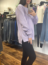 Load image into Gallery viewer, light weight sweatshirt w/ side slit
