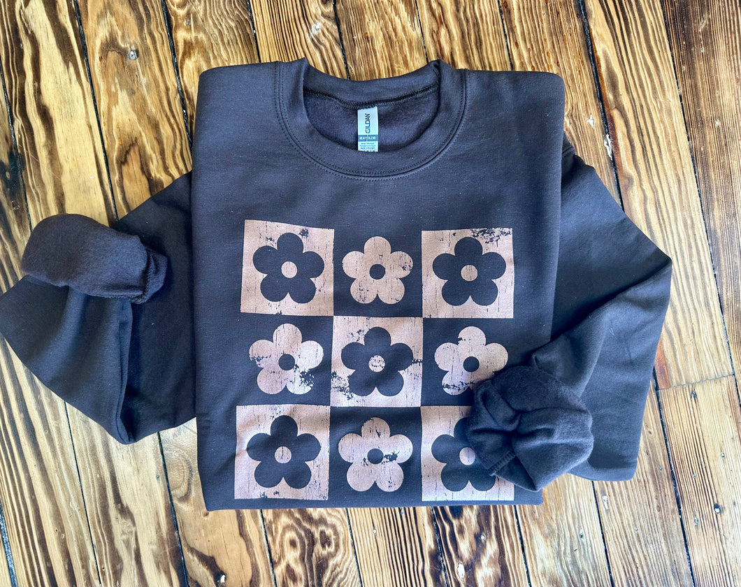 brown daisy sweatshirt