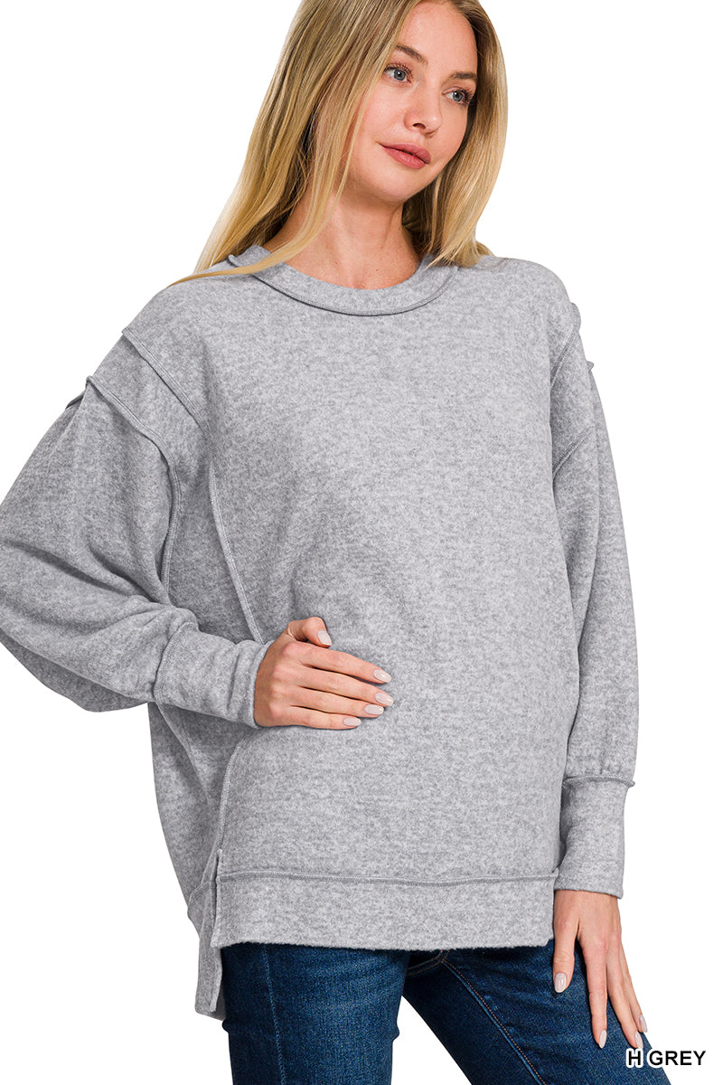 brushed melange sweater