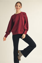 Load image into Gallery viewer, Puff sleeve scuba sweatshirt
