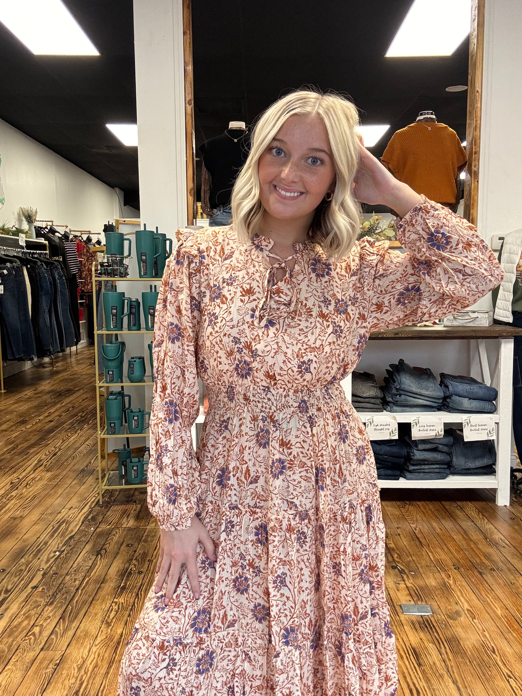 Carmel mix maxi dress