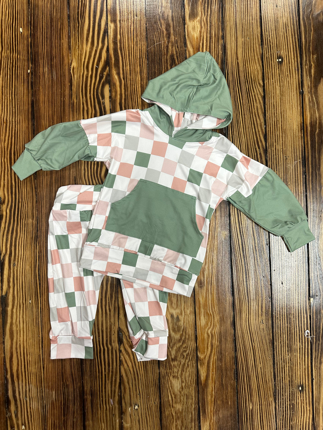 Sage checkered set