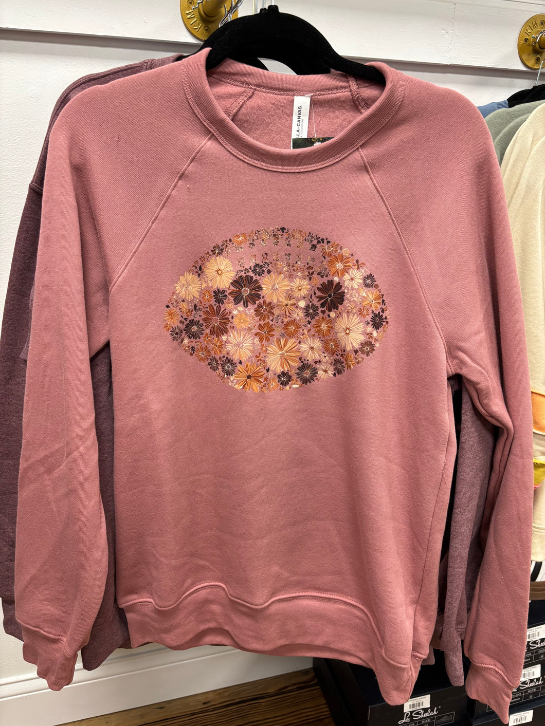 flower football sweatshirt