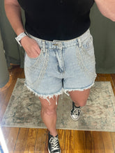 Load image into Gallery viewer, Rhinestone denim shorts
