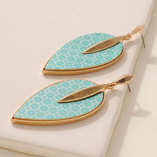Load image into Gallery viewer, Leaf Shaped Wood Dangling Earrings

