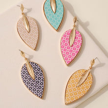 Load image into Gallery viewer, Leaf Shaped Wood Dangling Earrings
